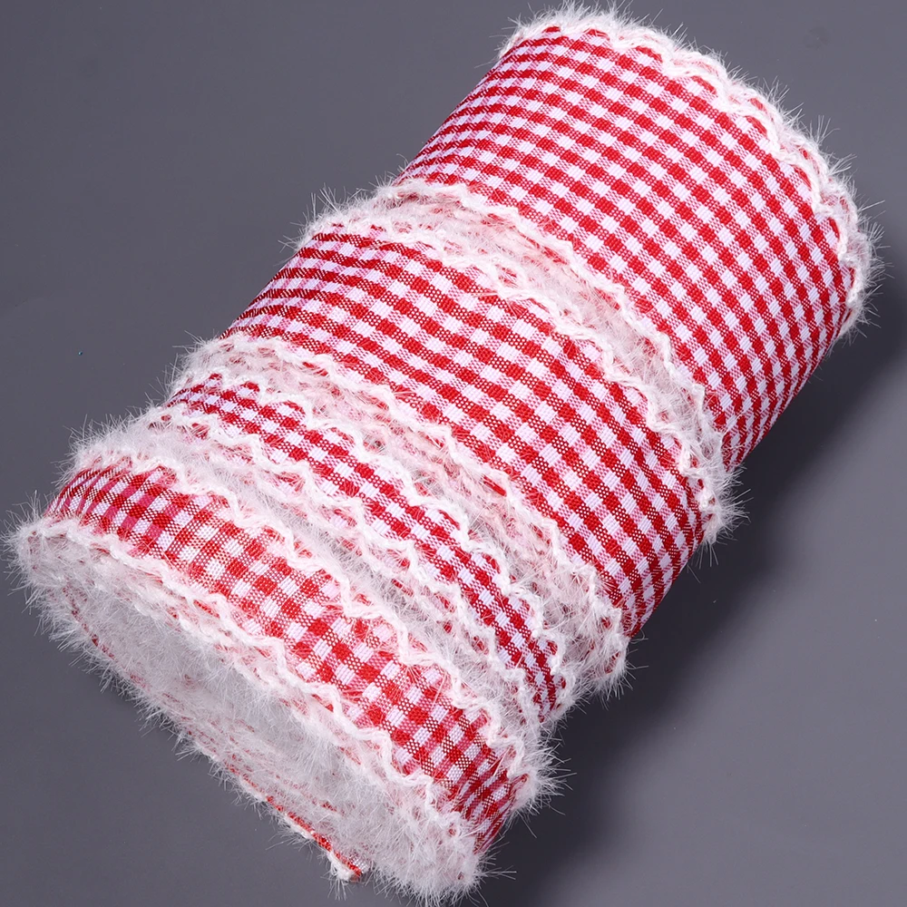 5 Yards kariertes, gewelltes Samtband mit geschwungener Kante, handgemachte Schleife, Geschenkverpackung, DIY-Schleife, Haaraccessoires, Kleidung, Hüte, Blumendekoration – Detail 9
