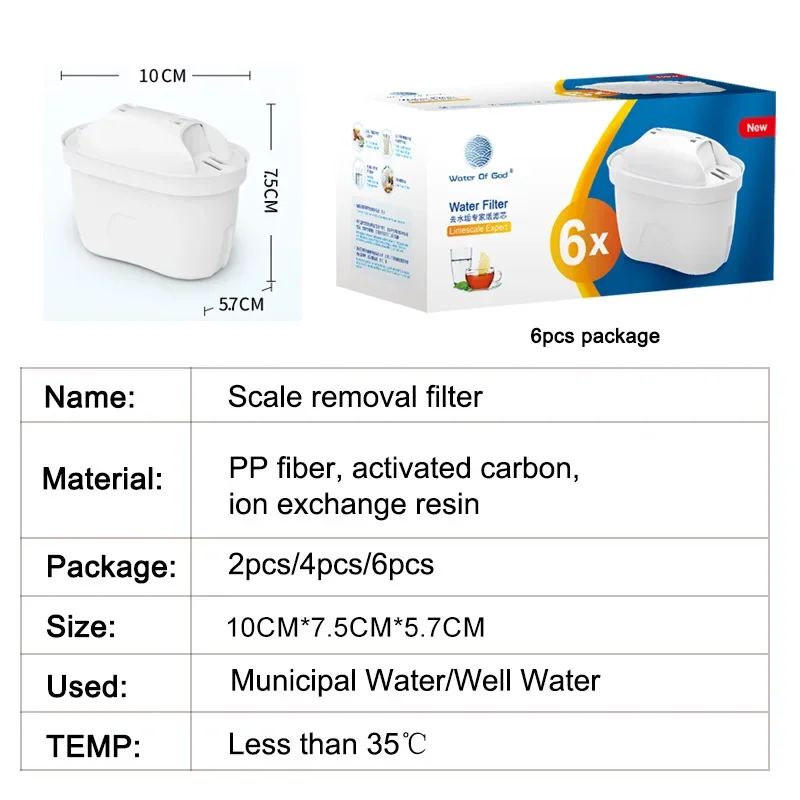 Israeli Versie Voor Brita Maxtra Waterfilters Cartridge Kalkaanslag Chloor Onzuiverheden Zuiveren Ketel Activeren Koolstof 2 Stuks/6 Stuks