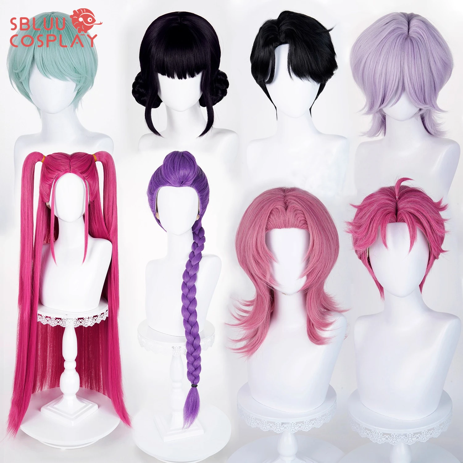 

SBluuCosplay Kpop Demon Saja Boys Baby Abby Romance Mystery Jinu Hunters Huntrix Rumi Mira Zoey Cosplay Wig