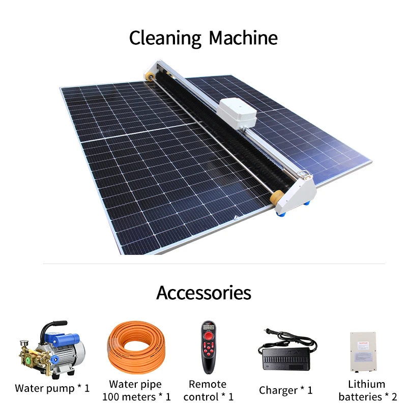 روبوت وفرشاة تنظيف الألواح الشمسية، روبوت التنظيف الأوتوماتيكي، فرشاة، نظام معدات آلة التنظيف الكهروضوئية للغسيل #4