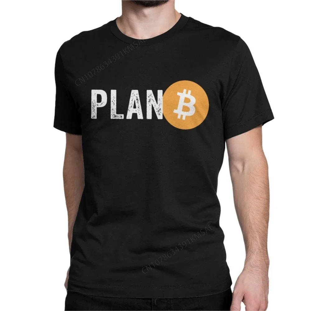 Plan B Bitcoin BTC Crypto Currency T-Shirt Men Cryptocurrency Blockchain Geek Cotton Tee Shirt Round Collar T Shirt Summer Tops