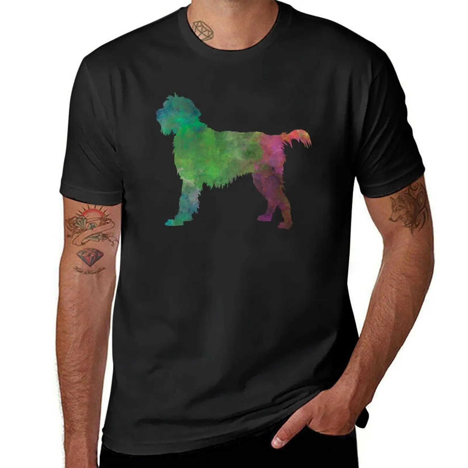 Wirehaired Pointing Griffon Korthals in watercolor T-Shirt customs design your own blanks for a boy mens t shirts