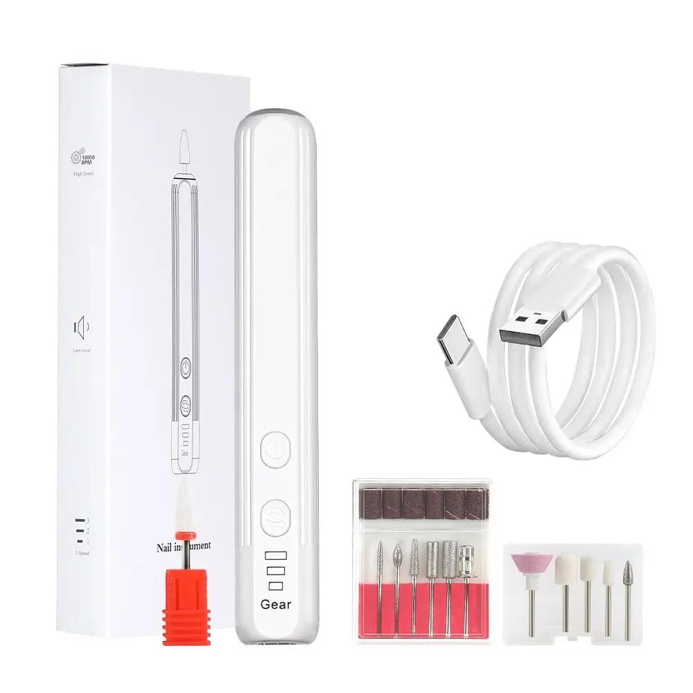 Cordless Electric Nail Drill Set Rechargeable Low Noise Nail File Machine Portable Durable Electric Nail Grinder Cuticle Care