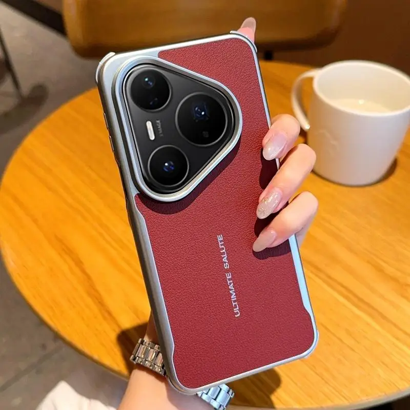 Premium Leather Magnetic Attraction Case For Huawei Pura 70 80 Ultra Mate 60 70 Pro Plus Luxury High-end Plating Bumper Cover