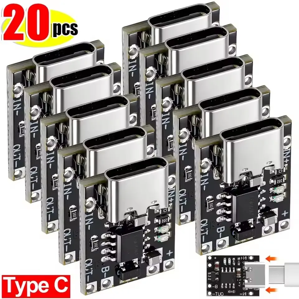 1-20 Stück Tp4056 3,7V Lithium-Akku Lade- und Entladegerät mit Schutzfunktion Typ-C USB Typ C Li-Ion Akku-Ladeplatine