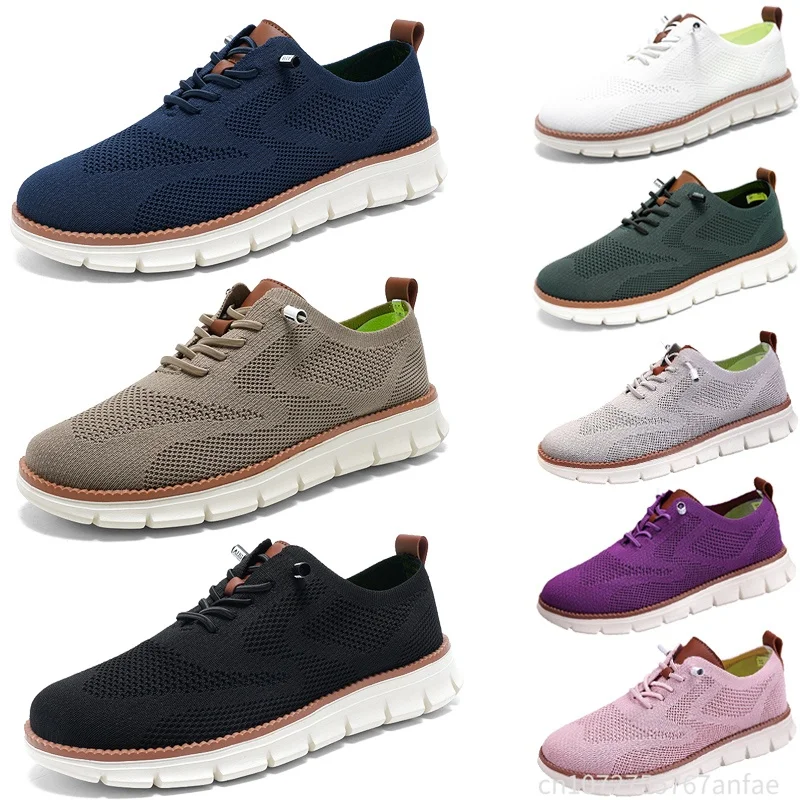 

2026 New Men's Casual Loafers Breathable Mesh Slip-On Shoes Lightweight Lace-Up Design Spring Summer Fashion Flat Heel