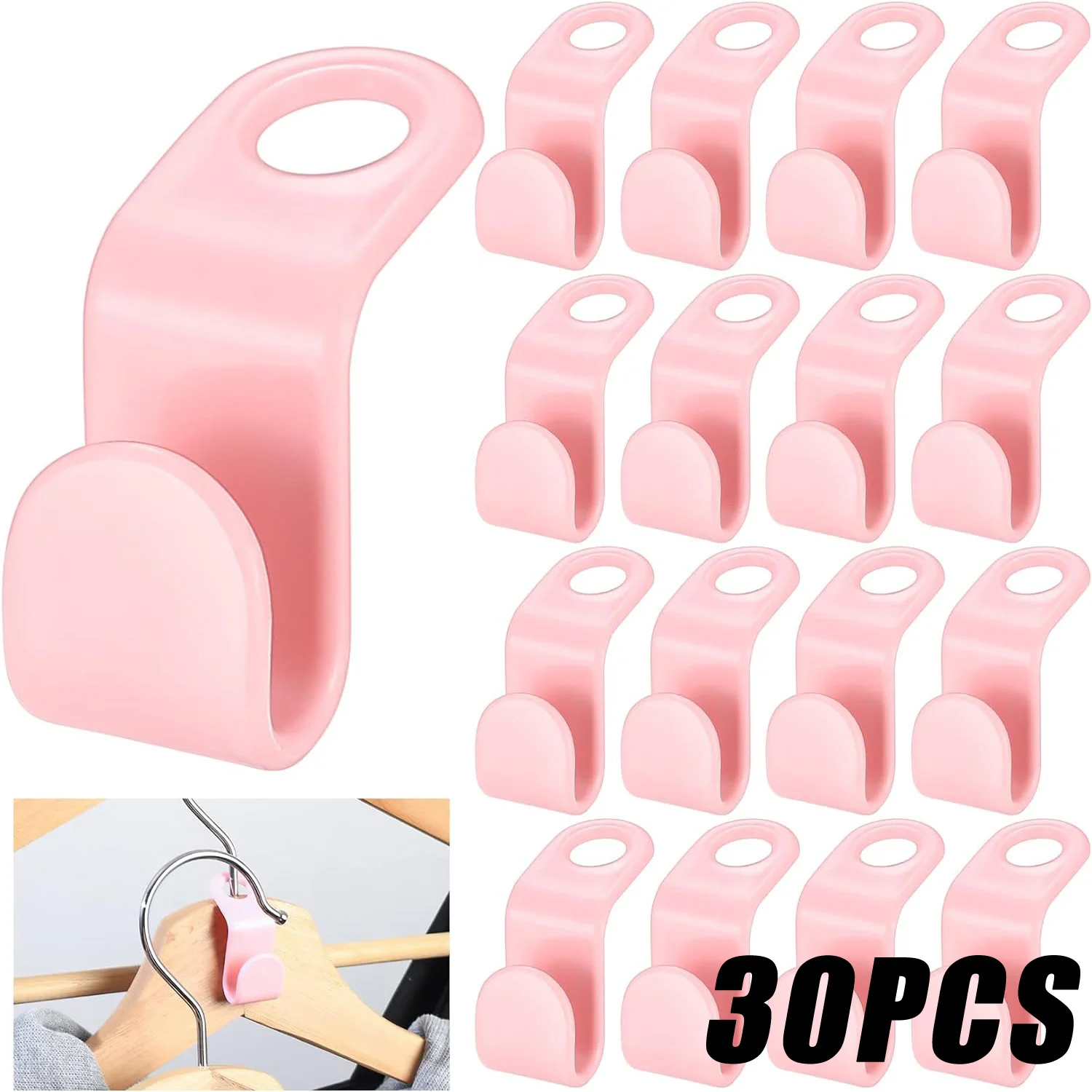 

30PCS Clothes Hanger Connector Hooks Cascading Hangers Extender Clips Space Saving Hanger Closet Organizer Hooks for Shirt Coat