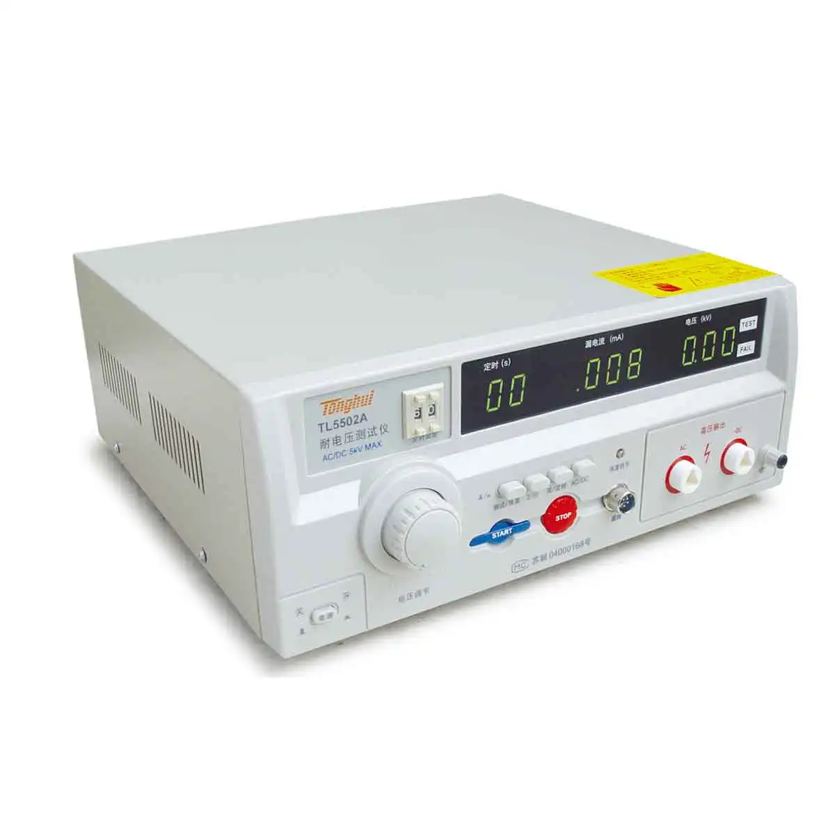 Tonghui TL5502B Withstanding Voltage Hipot Tester AC 5KV 20mA Output power 100VA