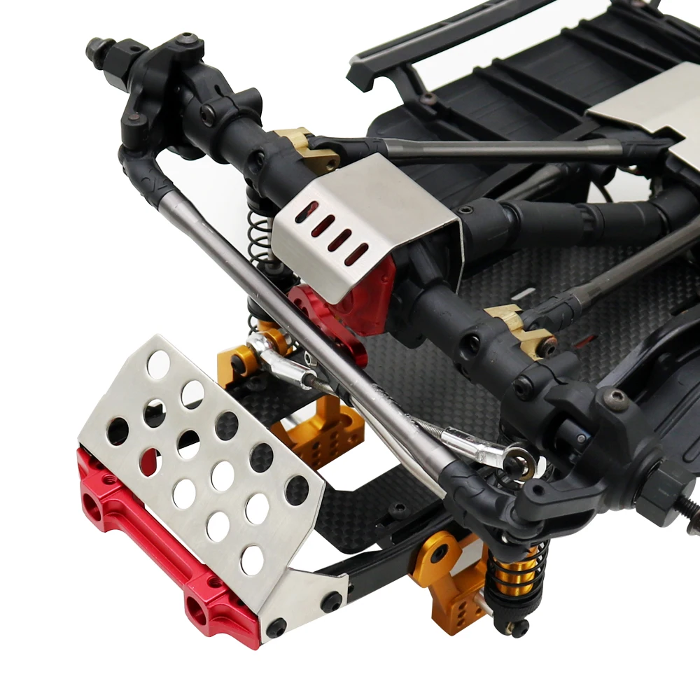 SCX10 Metalen Chassis Armor As Rvs Beschermer Plaat Voor 1/10 Rc Crawler Auto Axiale SCX10 Ii 90046 Upgrade Onderdelen