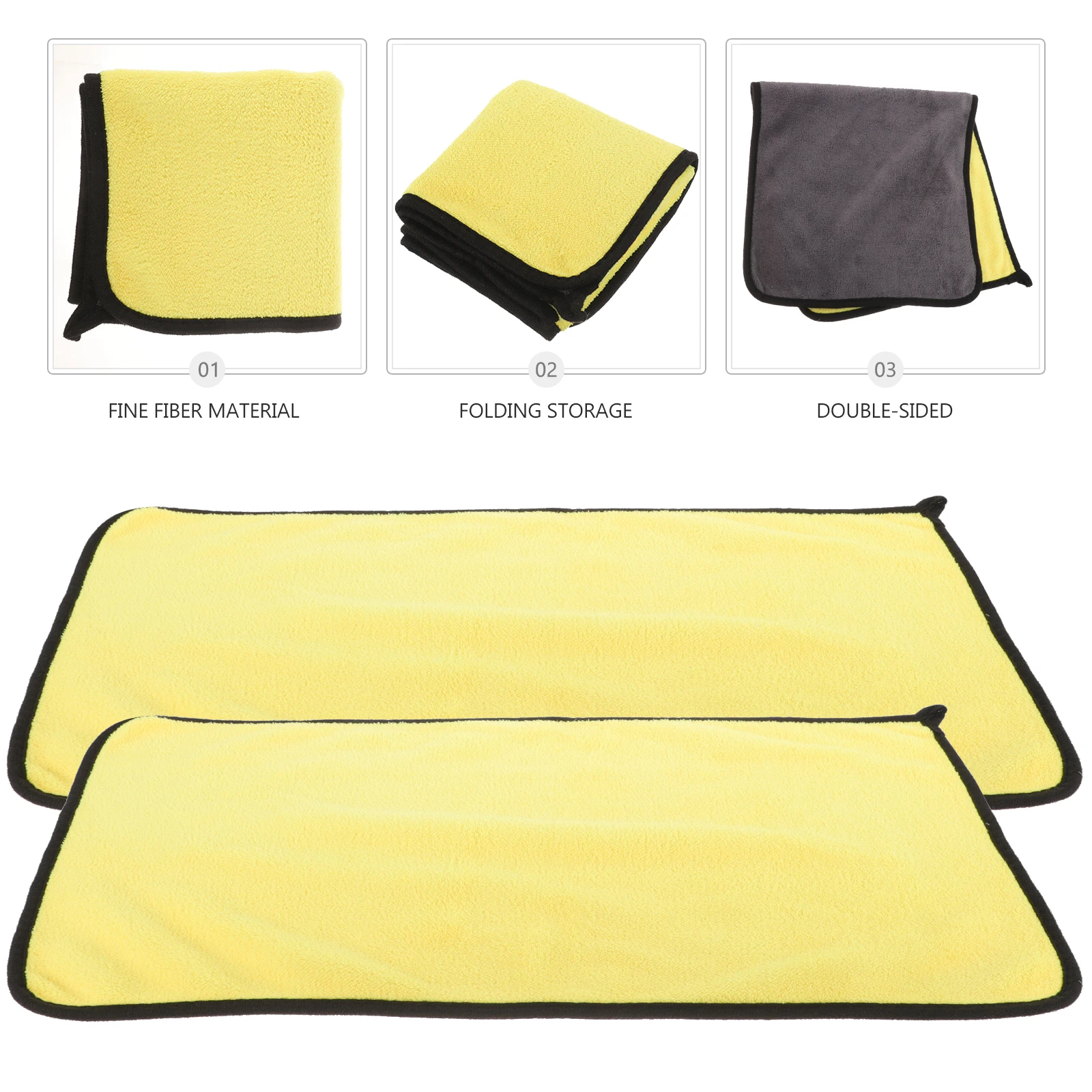 

2Pcs Fine Fiber Cleaning Cloth Motorcycle Towel Reusable Multi-Function Drying Towel Car Accessory