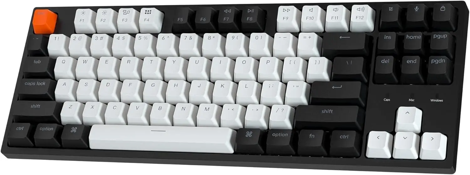 Wired TKL Mechanical Keyboard with RGB Backlit, Hot-Swappable Linear Switches for Mac & Windows