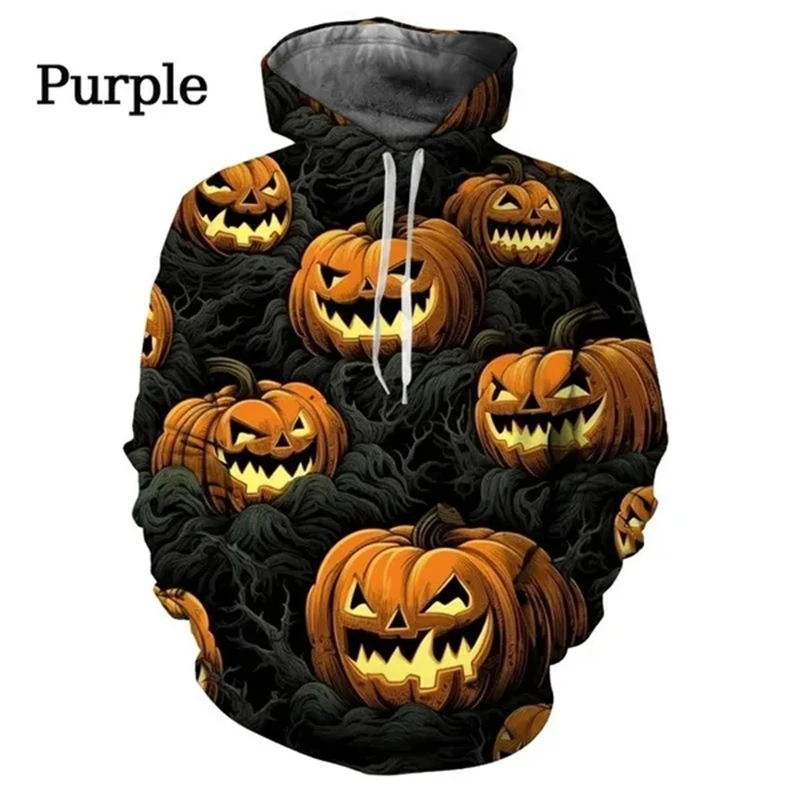 Lantern Pumpkin Pattern 3D Print Hoodies Men Women Oversized Hoodie Pullovers Hooded Sweatshirts Tracksuit Coats Kids Clothing