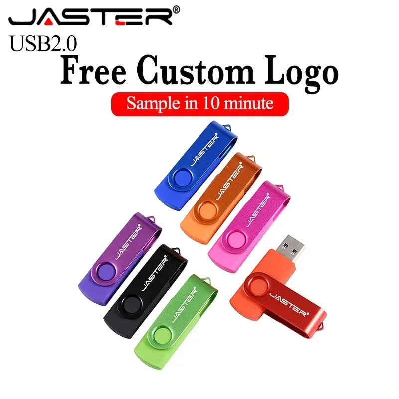 JASTER Key Chain Gift USB 2.0 Flash Drives Free Custom Logo Pen Drive Waterproof Pendrive Laser Engraving Memory Stick 4GB 8GB