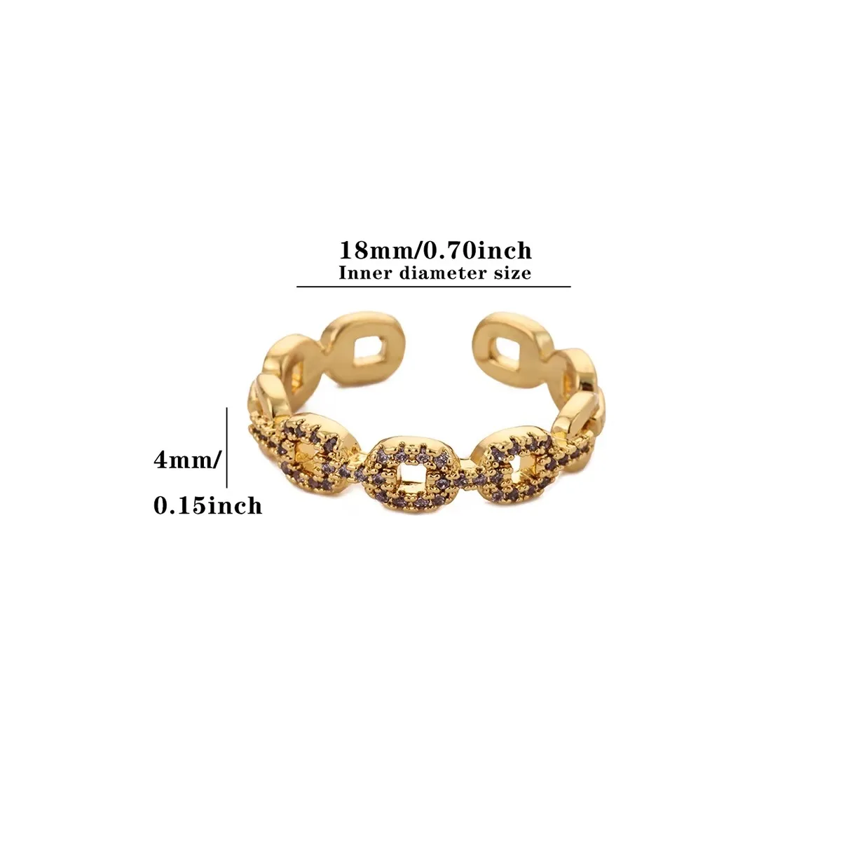 Women's Adjustable Zircon Star Moon Ring, Gold Color
