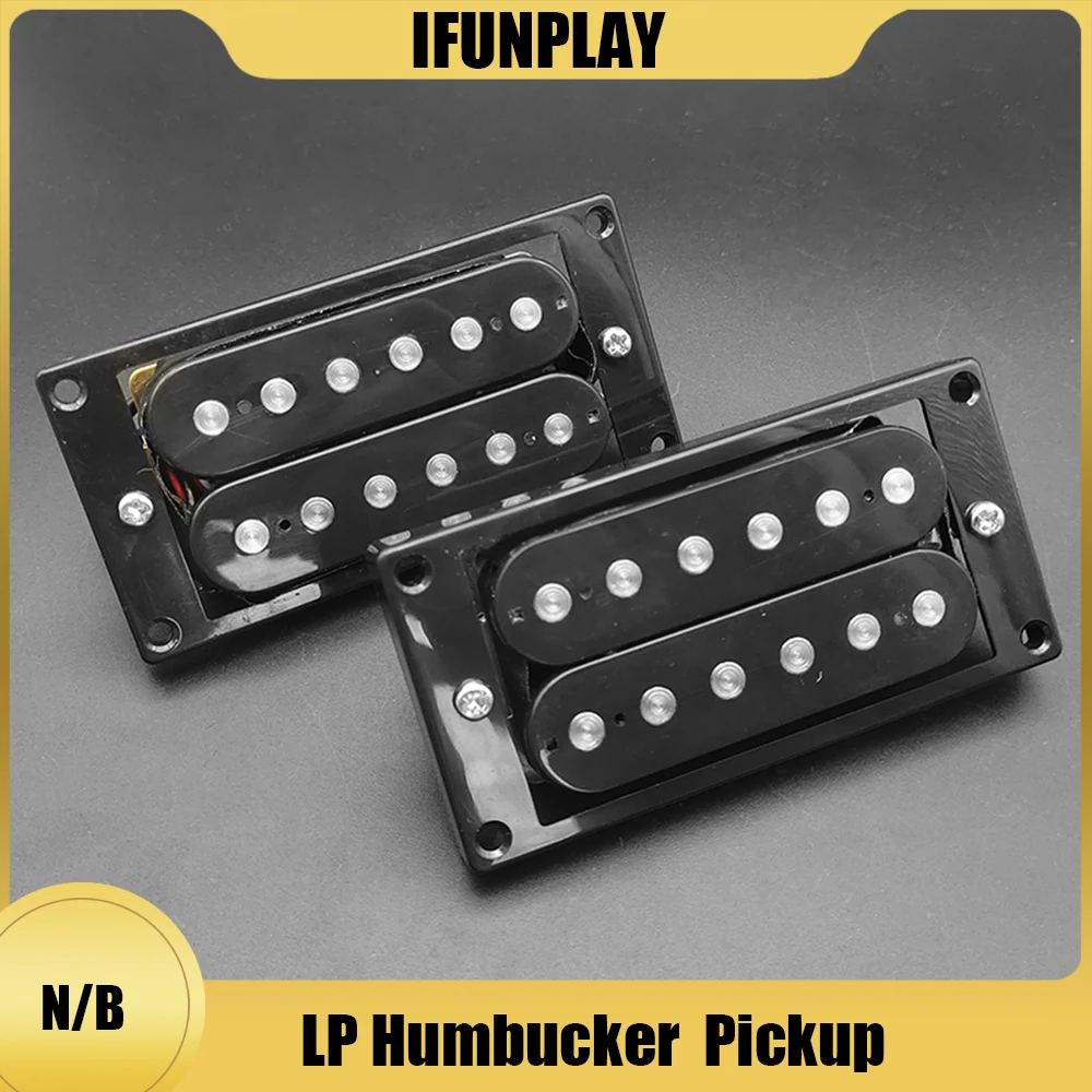 Electric Guitar Pickup Humbucker Double Coil LP Electric Guitar Pickups 50/52mm Neck Bridge Pickup with installing Frame