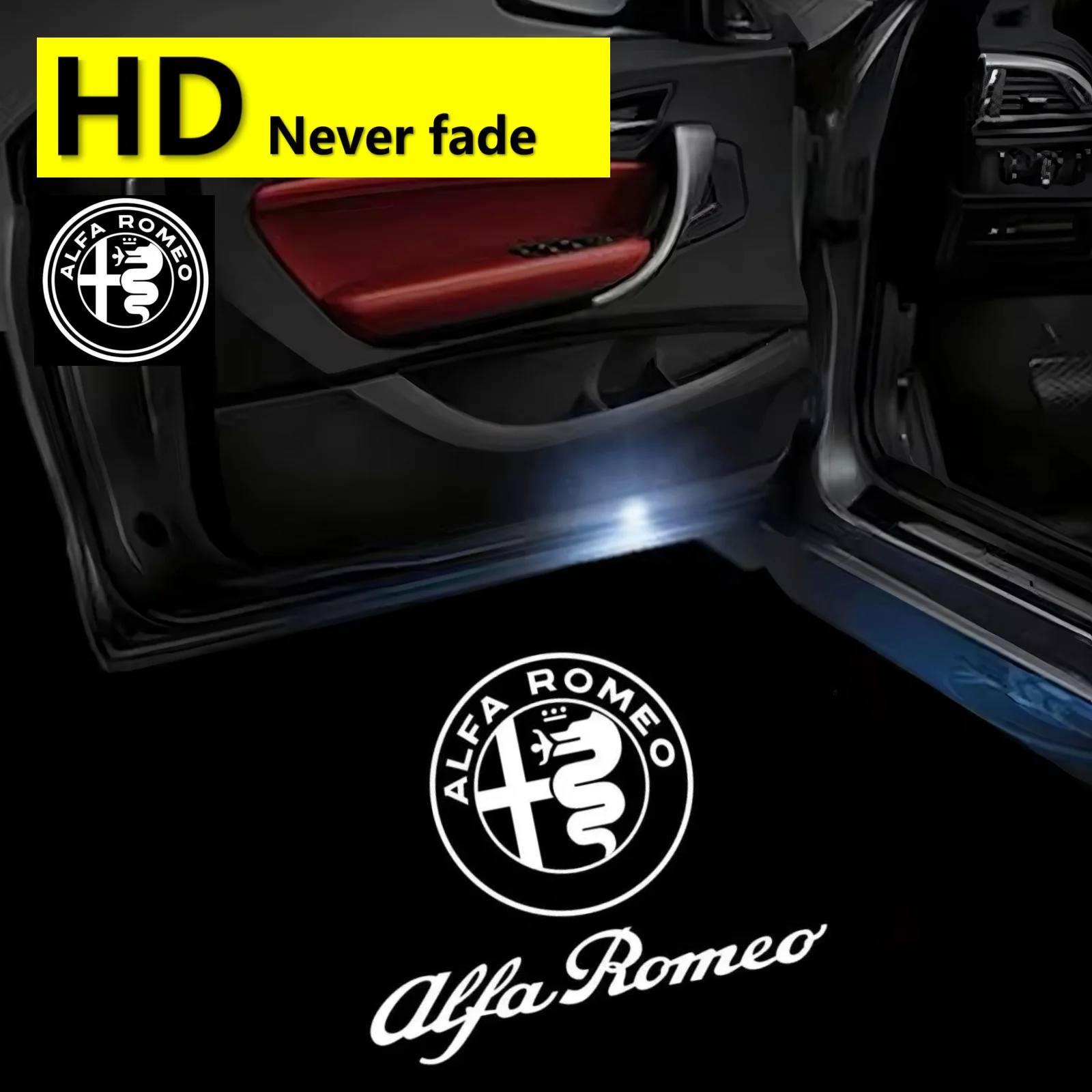 Alfa·Romeo HD 2025 2X Für Alfa Romeo 159 166 GT Giulia Mito Giulietta Stelvio Brera Ghost Shadow Tür Courtesy Logo Projektor Willkommen Licht