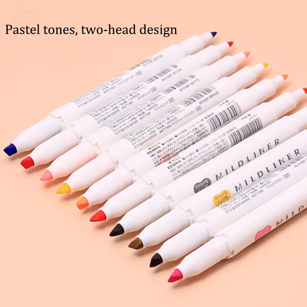 35Colors Japan ZEBRA Double Headed Highlighter Pen Set Fluorescent Markers Pens Art Marker Cute Art Stationery School Supplies