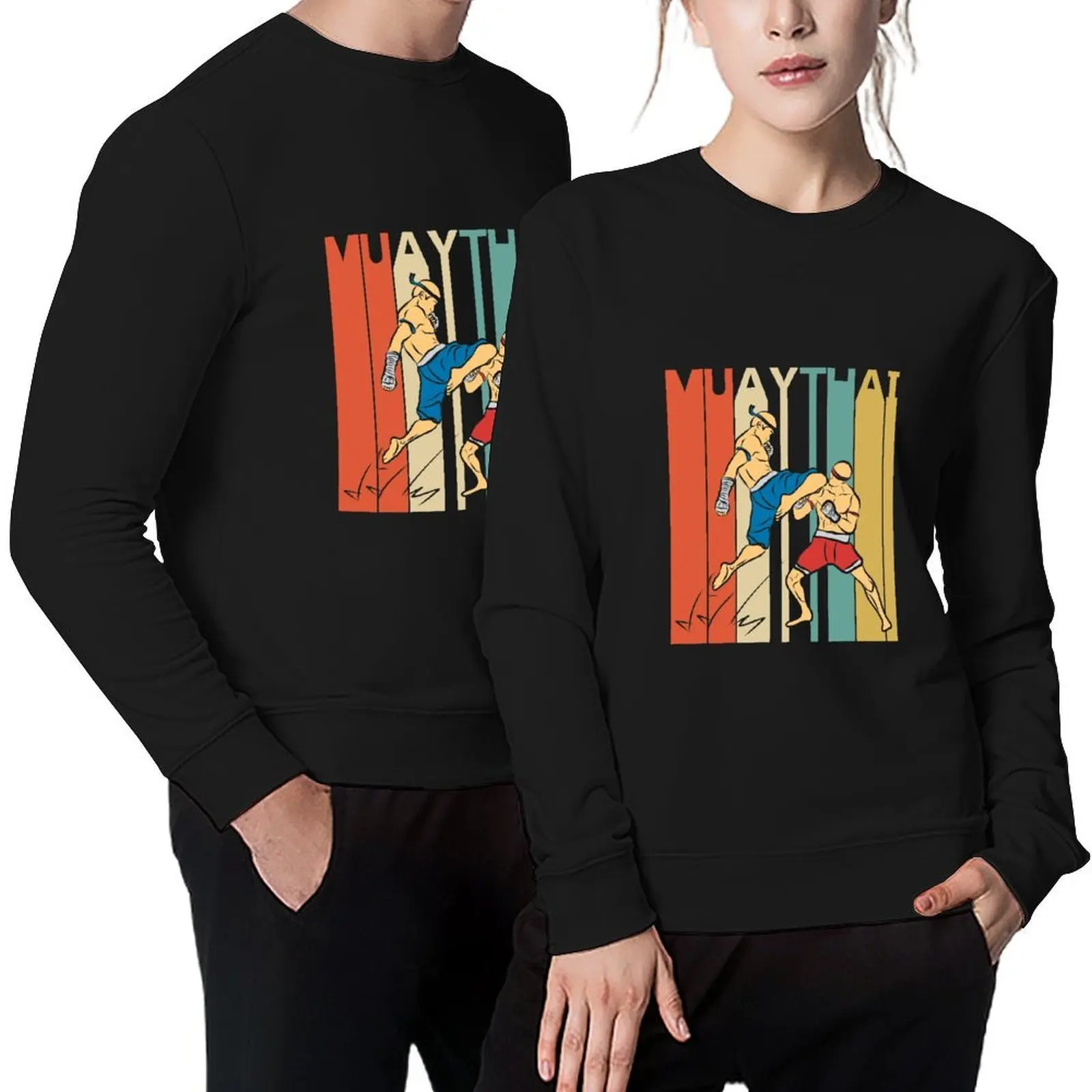 

Vintage Muay Thai Pullover autumn new products korean style clothes aesthetic clothing mens clothes sweatshirts men