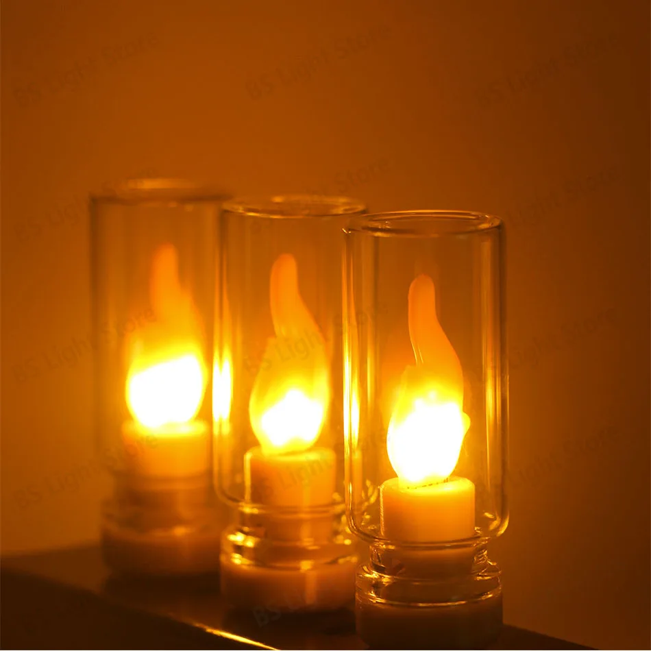LED 5V Flammen-Glühbirne, USB-Kerzenlampe mit Flackerlicht, Dekorative Gelbe Flammenbeleuchtung für Zuhause, Nachtlicht, Festbeleuchtung, Gebetslampe – Detail 2