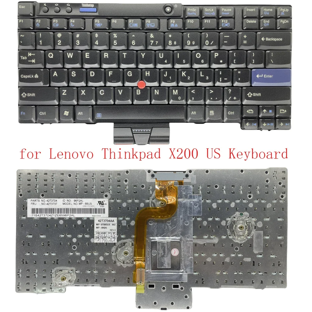 Clavier américain de remplacement pour Lenovo, ThinkSub X200 X200S X200T X201 X201i X201S X201T