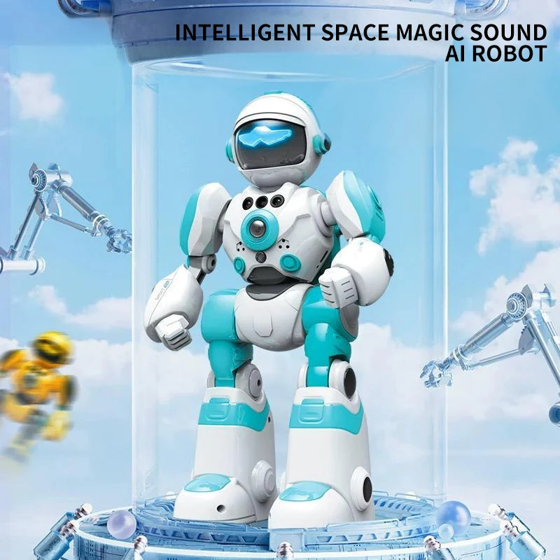 Robot de voz inteligente con Control remoto AI, gesto de programación, música, baile, iluminación, guerrero espacial, modelo de juguete