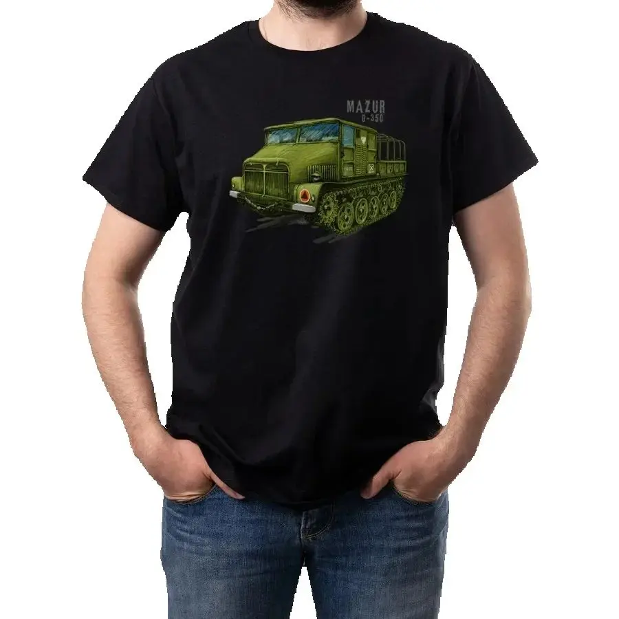 Polish Army Truck D-350 MAZUR Artillery Tractor T-Shirt 100% Cotton O-Neck Summer Short Sleeve Casual Mens T-shirt Size S-3XL