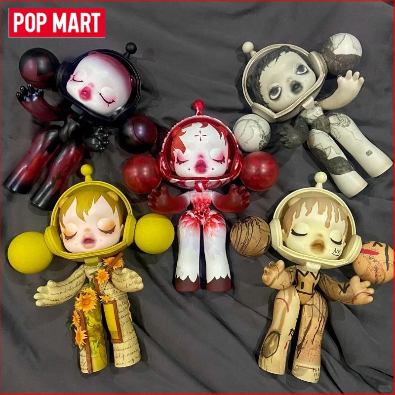 POP MART 400% SKULLPANDA Curugawa Mika Girasoles de Cristal Rojo Basquiat Egon Schiller Luna Blanca Wu Jian An Regalo Navideño
