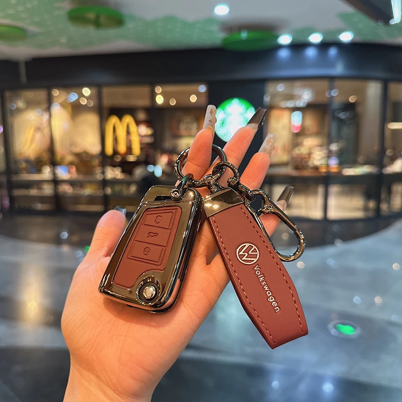 Capa para chave de carro com 3 ou 4 botões, para vw volkswagen golf 7 mk7 tiguan mk2 para assento ateca leon fr 2 ibiza para skoda octavia