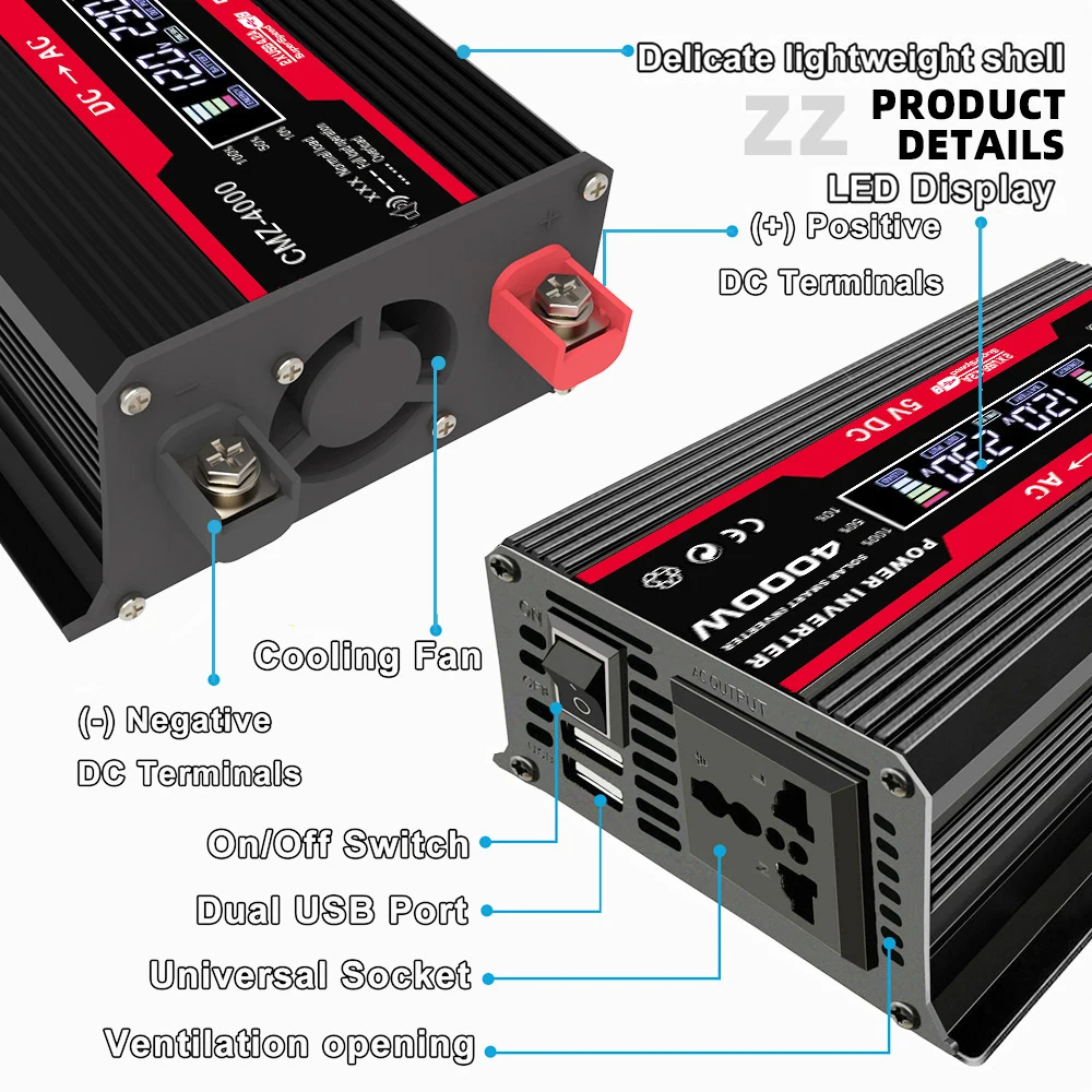 Solar System Power Generation Combo 4000w Inverter 300w Solar Panel 30a Controller 12v-220v110v Camping Emergency Power Supply