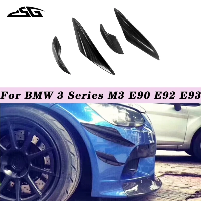 

Car Flaps Apron Canard Splitter For BMW 3 Series M3 E90 E92 E93 Carbon Fiber Front Bumper Splitter Side Fins Winglet Wind Knife