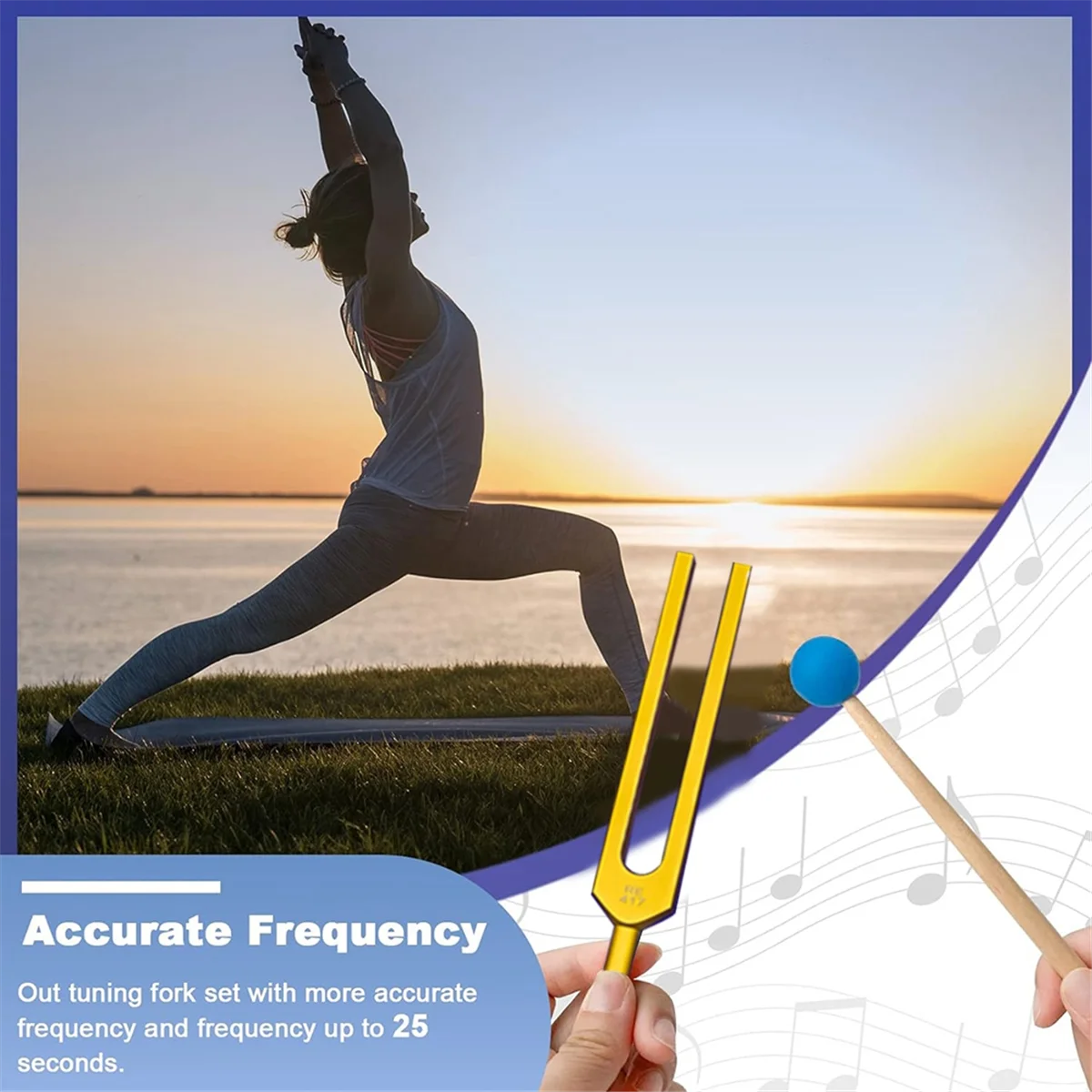 ส้อมเสียงอลูมิเนียมอัลลอยด์สีสันสดใส, ส้อมเสียงสําหรับการบําบัด, การบําบัดด้วยเสียงพร้อมฐานผ้าทําความสะอาด