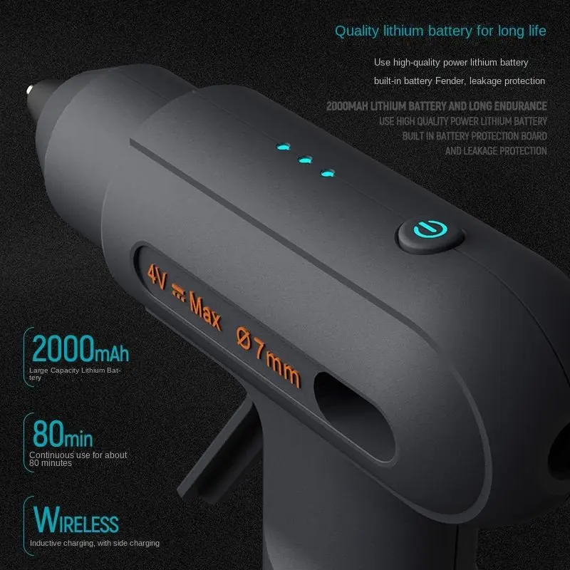 Imagem -05 - Xiaomi-jimihome Pistola de Cola sem Fio Lítio-ion Quente Derreter Recarregável sem Fio Industrial Ferramenta Faça Você Mesmo Thermo Elétrico Reparação