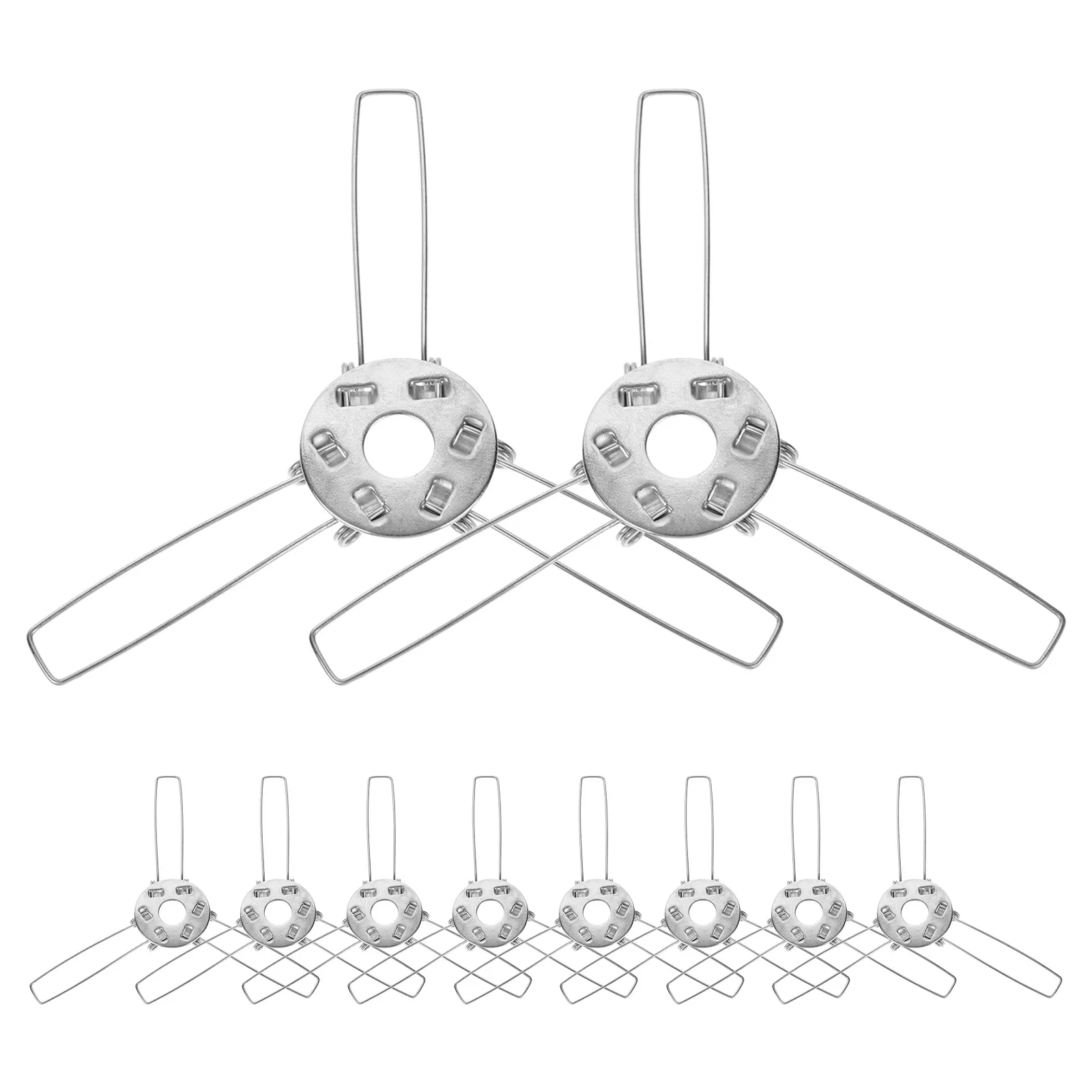 10pcs Lamp Head Spring Clips Sturdy Material Elasticity Long Lifespan Lamp Shade Holder Fixators Silver Color