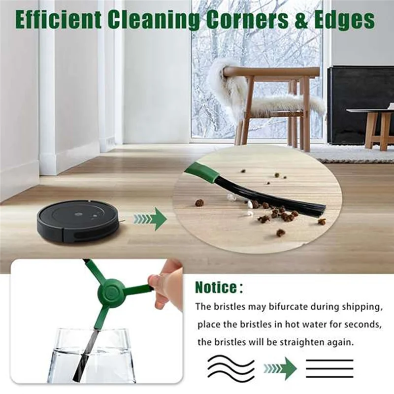 ABXH 12 Uds Cepillo Lateral para Irobot Romba Combo Essential/2 Essential/Vac Essential/Essential Vac 2 accesorios para barredora