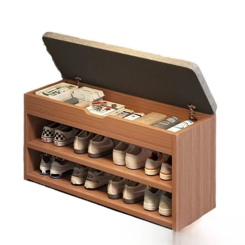 

Shoe changing stool can be sat at the door, household shoe rack, soft bag storage stool saves space and storage