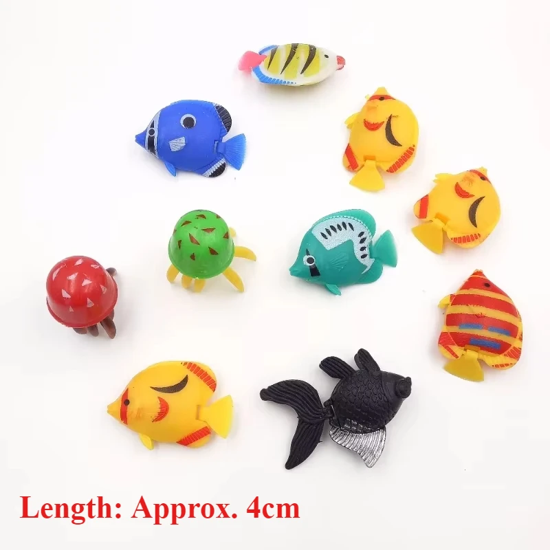 10pcs Aquarium Plastic Artificial Fish Colorful Tropical Fishes Ornaments for Aquarium Floating Fish Decor