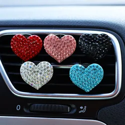 Heart-shaped Car Air Outlet Perfume Clip Rhinestone Car Air Conditioning Air Outlet Perfume Decoration Clip Car Auto Accessories