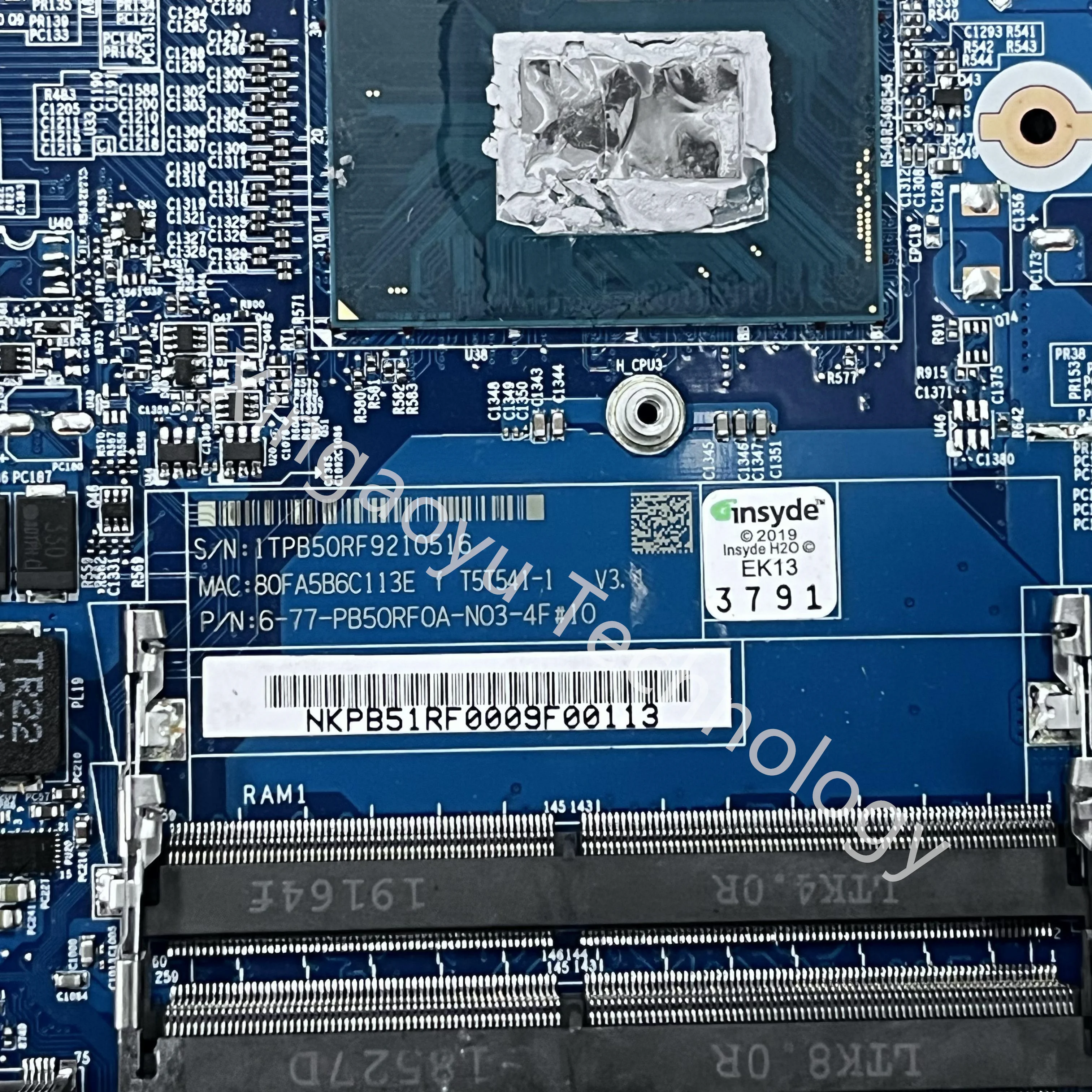 FOR CLEVO PB51RF PB50RF Laptop Motherboard 6-71-PB500-D03 6-77-PB50RF0A-N03 DDR4 I7-9750H CPU RTX2070 GPU 100% Test OK