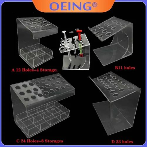 Imagen 1 del producto Soporte de resina compuesta Dental, jeringa, organizador acrílico, aplicador, caja de almacenamiento transparente, suministros para clínica de dentista
