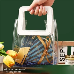 1PC Clear Candy Handbag PVC Gifts Cosmetics Bag Transparent Souvenir Packaging Bags Tote Xmas Birthday Wedding Party Supplies