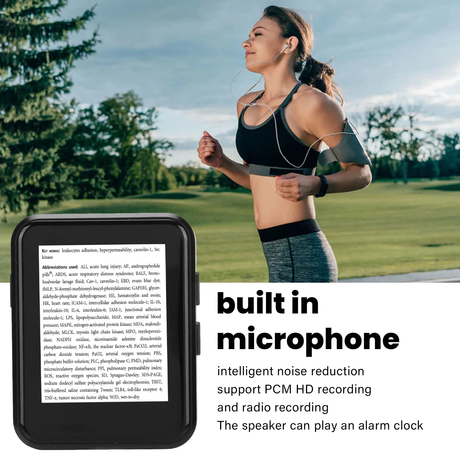 1.8in tela de toque completa mp3 mp4 player bluetooth 5.0 rádio fm lossless hd leitor música digital e leitor livro com alto-falante