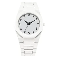 Nouvelle Montre Homme Tendance Simple Noire à Quartz avec Chiffres Arabes et Bracelet Décontracté Effet Goutte d'Huile 3