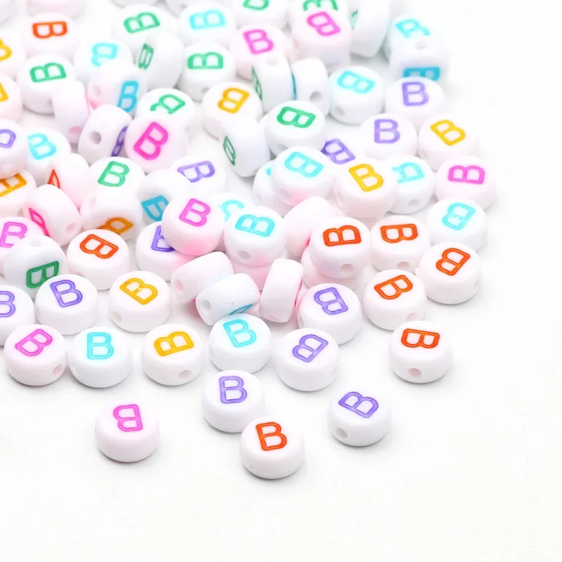 100-500PCS Bunte Runde A-Z Alphabet Buchstaben Acryl Lose Spacer Perlen für Schmuck Machen Diy Armband Halskette zubehör – Detail 3