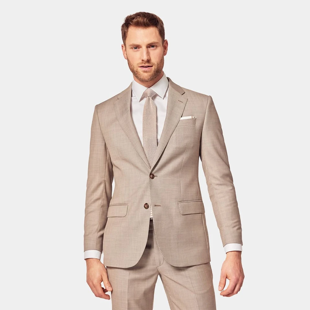 

High Quality Men's Suits Blazer Customzied Single Breasted Notch Lapel Wedding 2 Piece Jacket Pants Full Sets Elegant Clothing