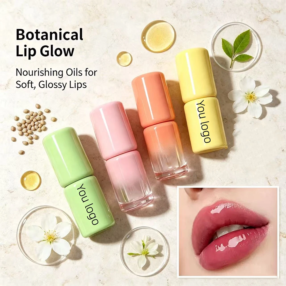 Custom Logo 8colors Lip Gloss Plumping Nourishing Moisturizing Private Label Dewy Shine Long Lasting Makeup Smooth Texture