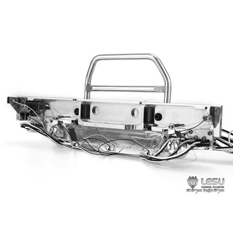 1/14 LESU RC Truck Metal Front Bumper With Light GW-K020 Collision Avoidance For Tamiya 1/14 Tractor Truck King Hauler Model