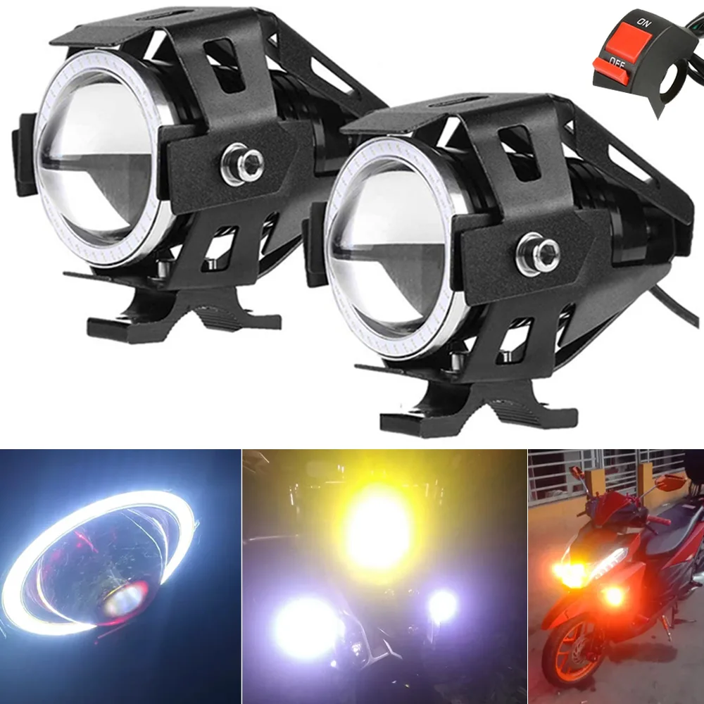 Auxiliary Motorcycle Headlights Flasher Angel Eyes U7 For BMW 310 GS R1150RT GS 1200 ADVENTURE R1100S R 1250 GS GS 310 R1150GS