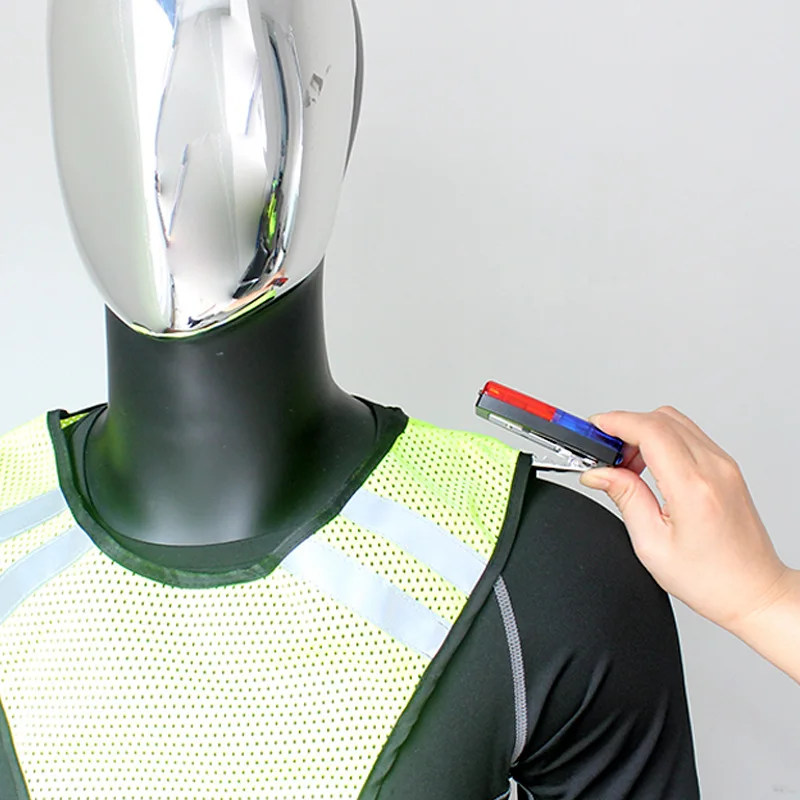 Police Shoulder Clip Light Sanitation Worker Safety Patrol Alarm Flash Signal Strobe Lamp Red Blue LED Shoulder Warning Light