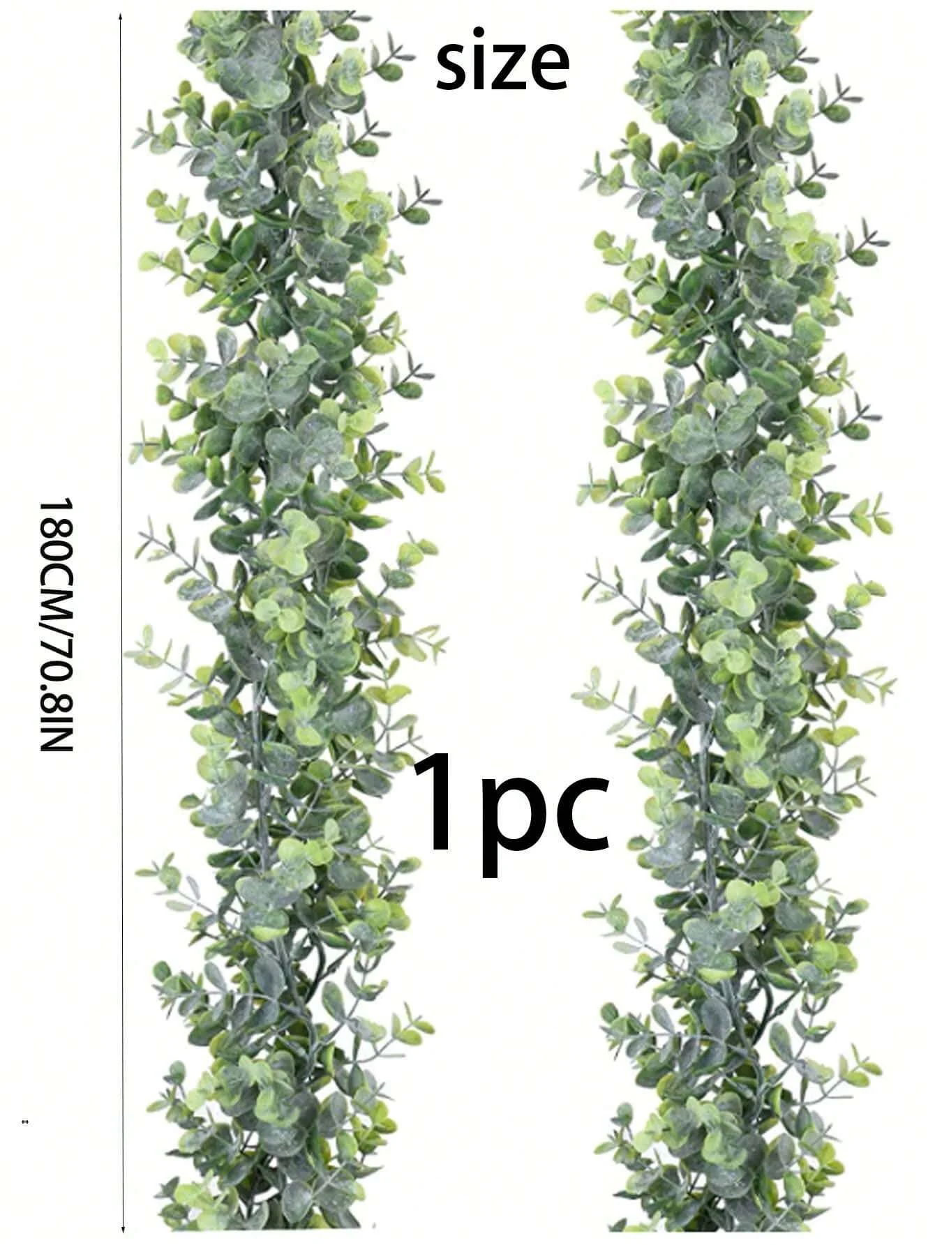 1pc Artificial Eucalyptus Leaf & Ivy Garland Greenery Vine For Wedding Party Decoration, Suitable For Party, Courtyard, And Home