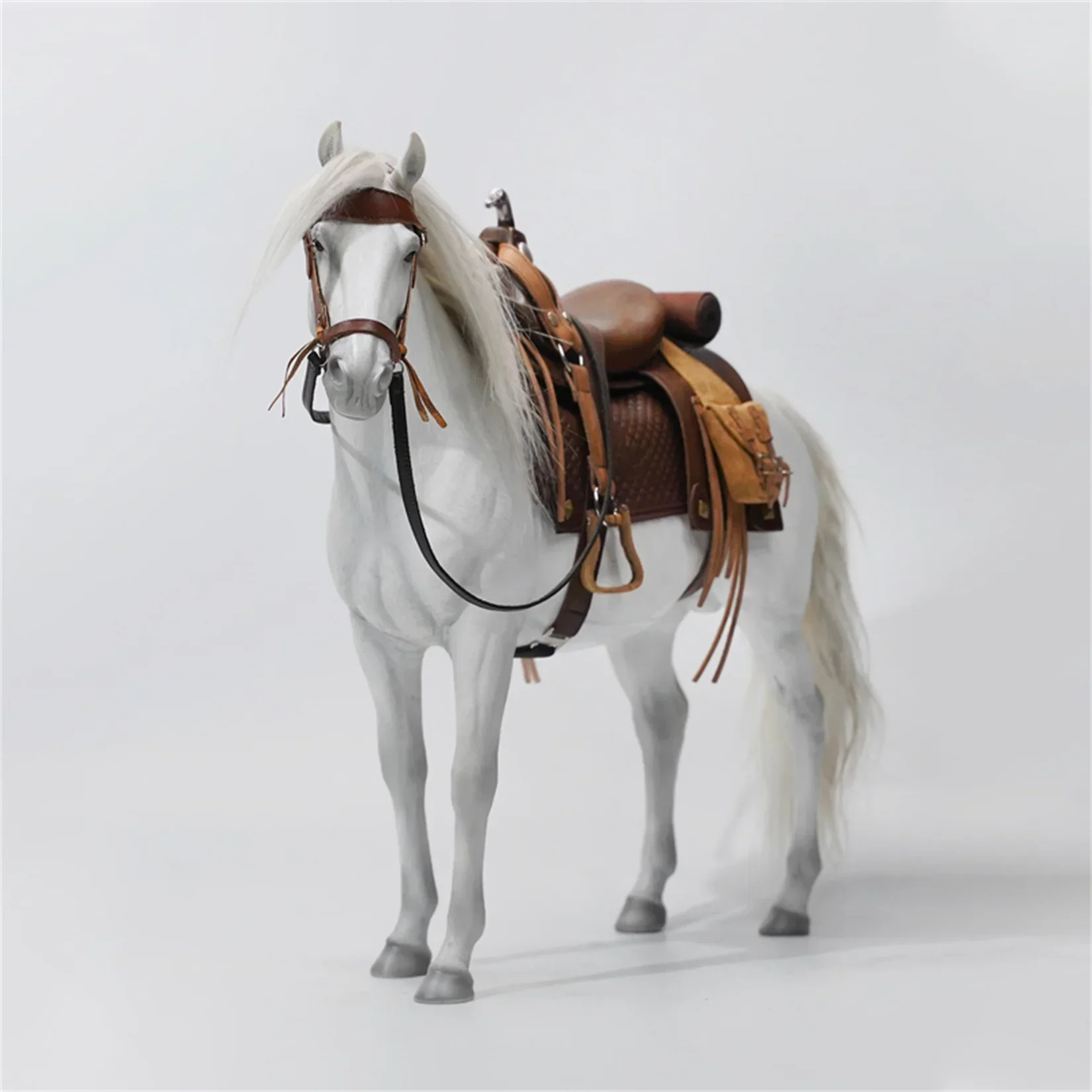 JXK 1/6 Western Escort Horse Model Animal Figure Soldier Accessory Scene GK Decoration Birthday Gift Realistic Adults Toy